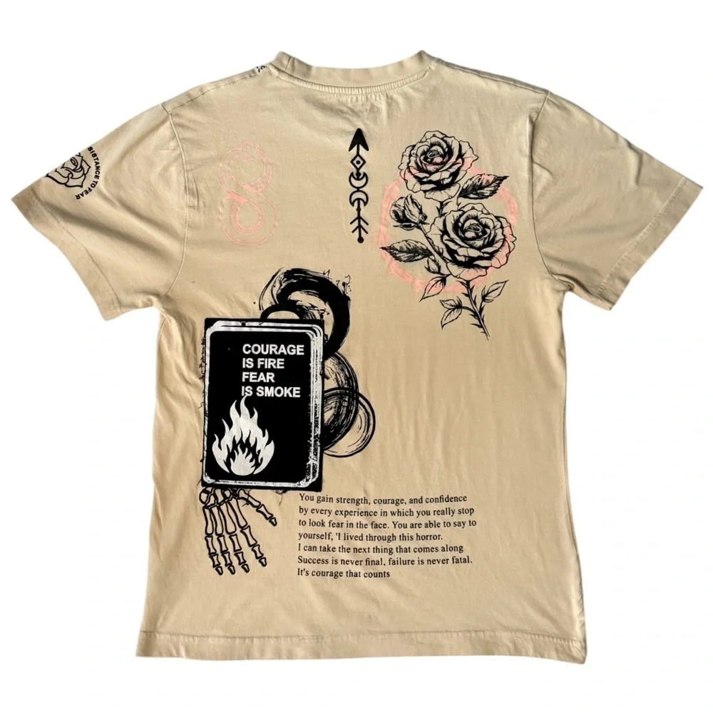 Men's Graphic Tee Seven Souls Motivational T-Shirt Victory Challenge Courage